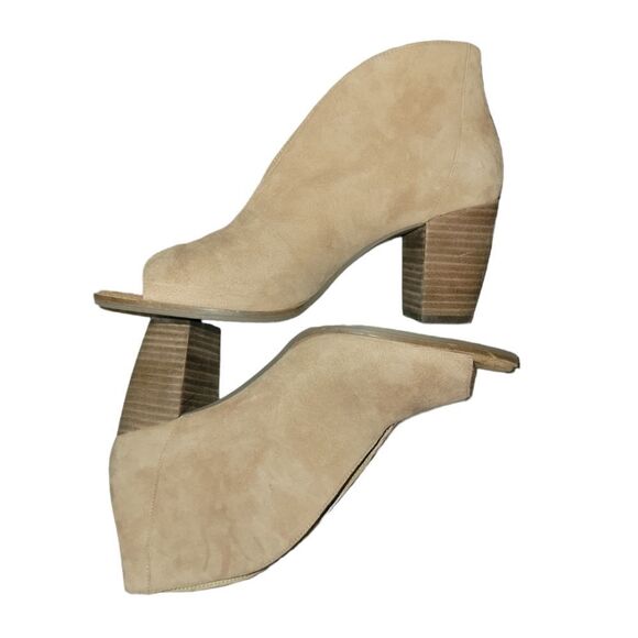 Lucky Brand Chunky Heel Joal Bootie Macaroon Tan Suede Kidsuede Heel Boot 8 - Picture 8 of 14